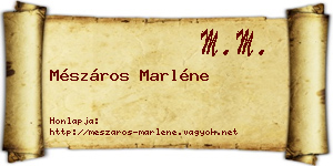 Mészáros Marléne névjegykártya
